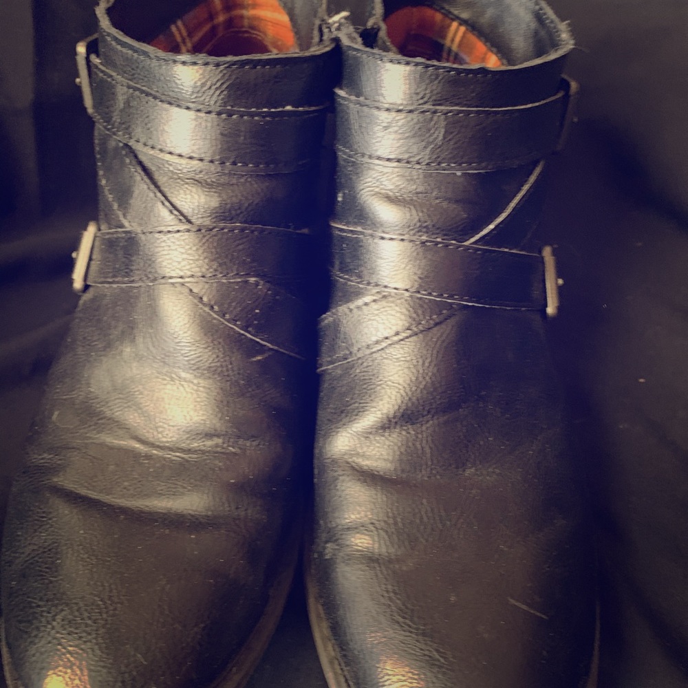 BOC black bootie with buckle detail